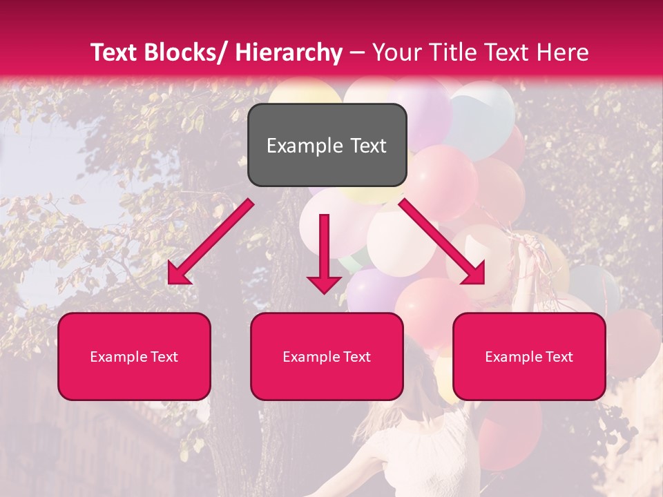 A Woman Holding A Bunch Of Balloons In Her Hands PowerPoint Template