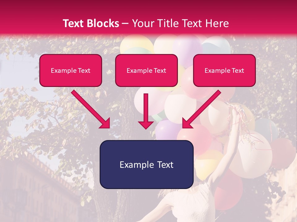 A Woman Holding A Bunch Of Balloons In Her Hands PowerPoint Template