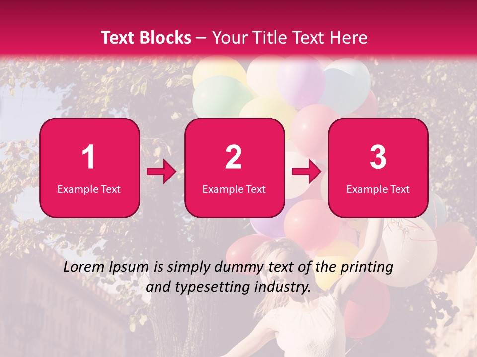 A Woman Holding A Bunch Of Balloons In Her Hands PowerPoint Template