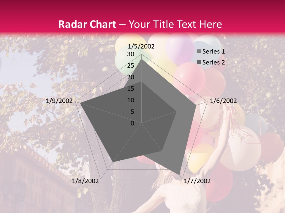 A Woman Holding A Bunch Of Balloons In Her Hands PowerPoint Template