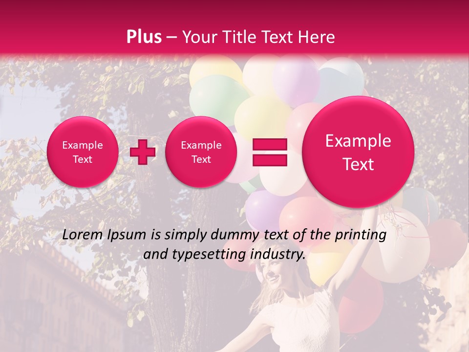 A Woman Holding A Bunch Of Balloons In Her Hands PowerPoint Template