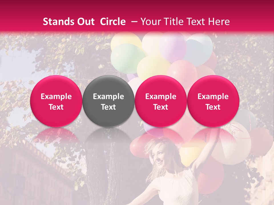 A Woman Holding A Bunch Of Balloons In Her Hands PowerPoint Template