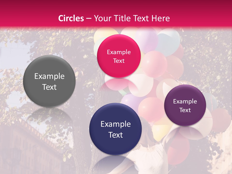 A Woman Holding A Bunch Of Balloons In Her Hands PowerPoint Template