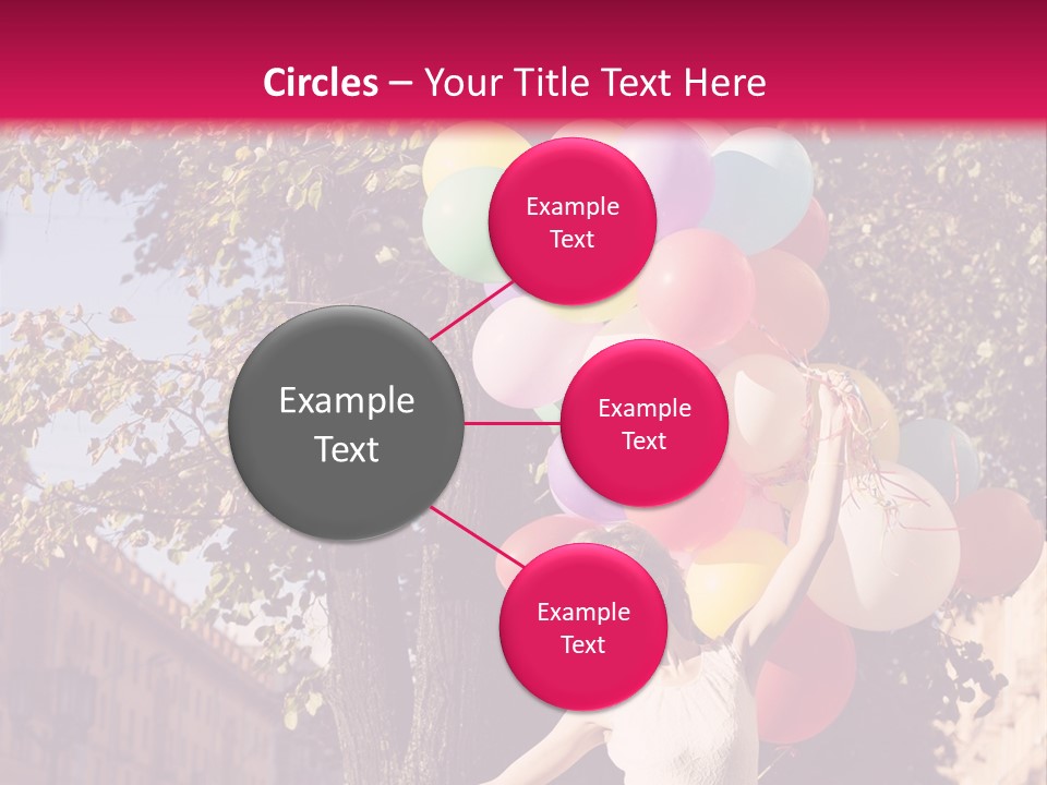 A Woman Holding A Bunch Of Balloons In Her Hands PowerPoint Template