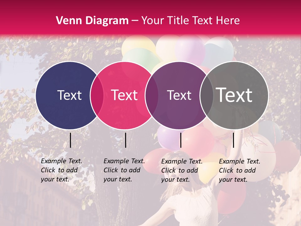 A Woman Holding A Bunch Of Balloons In Her Hands PowerPoint Template