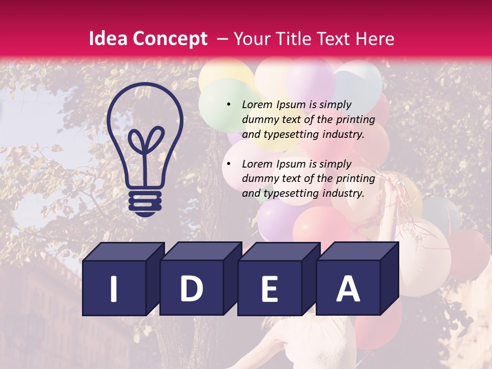 A Woman Holding A Bunch Of Balloons In Her Hands PowerPoint Template