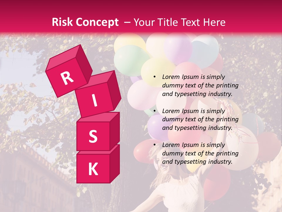 A Woman Holding A Bunch Of Balloons In Her Hands PowerPoint Template