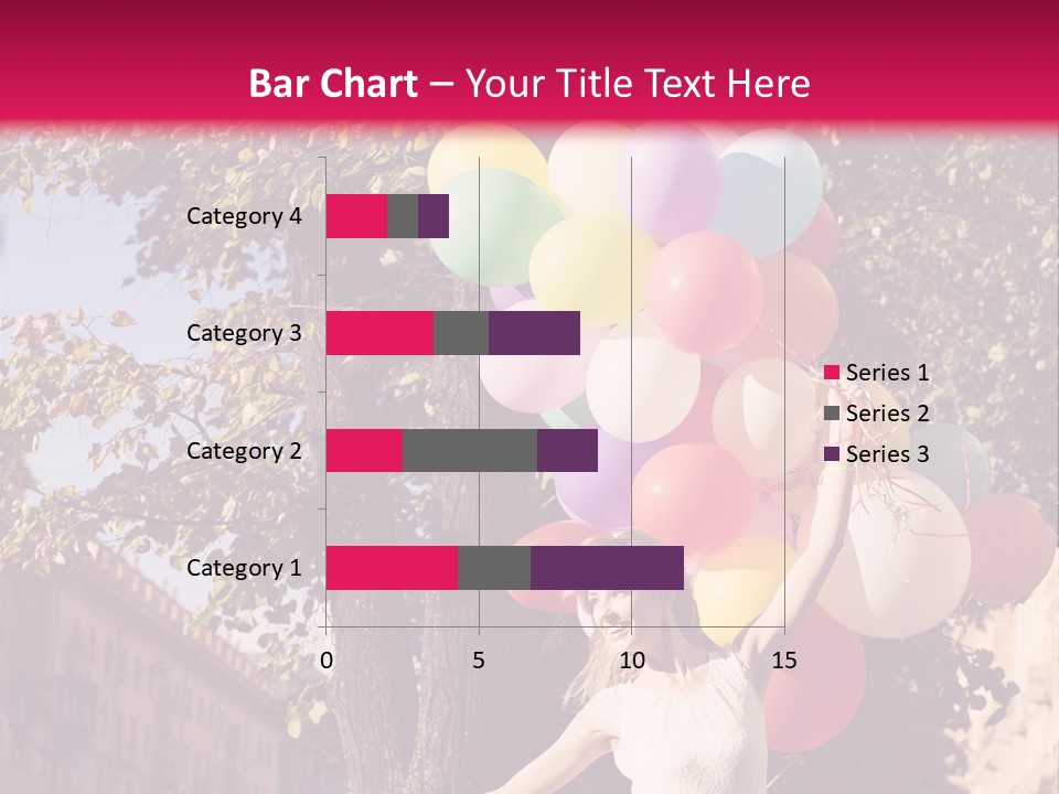 A Woman Holding A Bunch Of Balloons In Her Hands PowerPoint Template