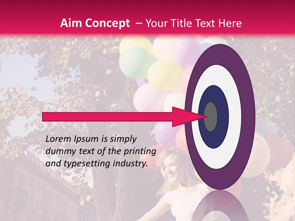 A Woman Holding A Bunch Of Balloons In Her Hands PowerPoint Template