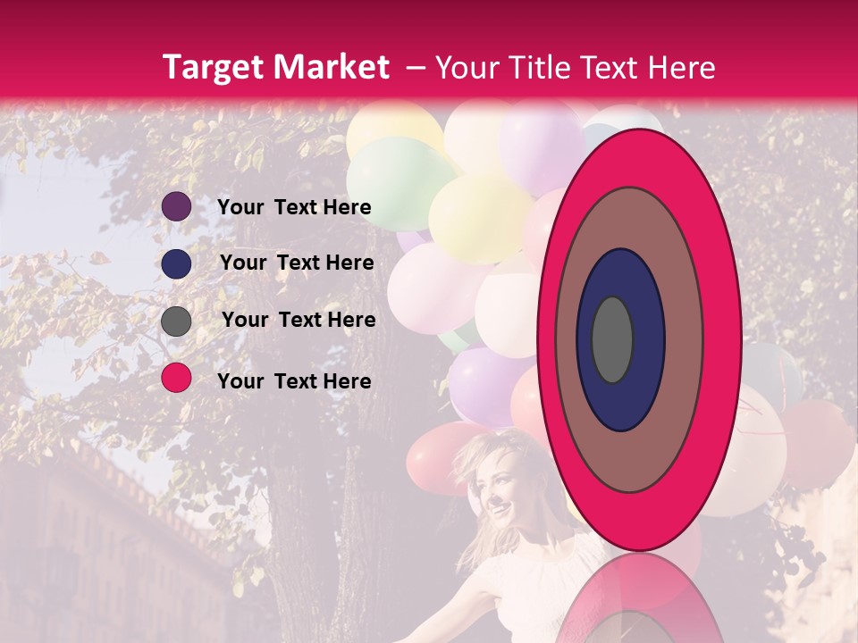 A Woman Holding A Bunch Of Balloons In Her Hands PowerPoint Template