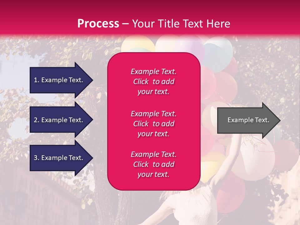 A Woman Holding A Bunch Of Balloons In Her Hands PowerPoint Template