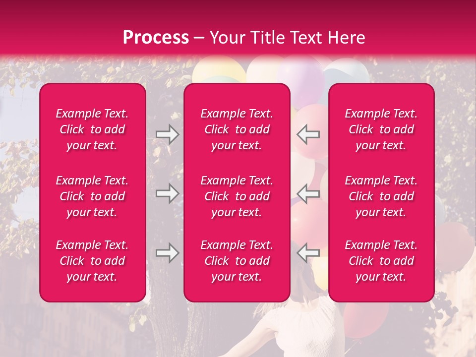 A Woman Holding A Bunch Of Balloons In Her Hands PowerPoint Template