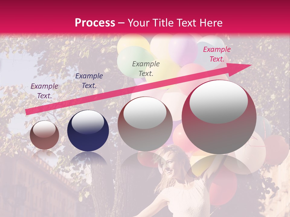 A Woman Holding A Bunch Of Balloons In Her Hands PowerPoint Template