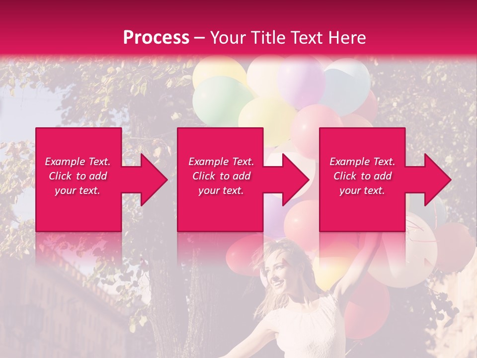 A Woman Holding A Bunch Of Balloons In Her Hands PowerPoint Template