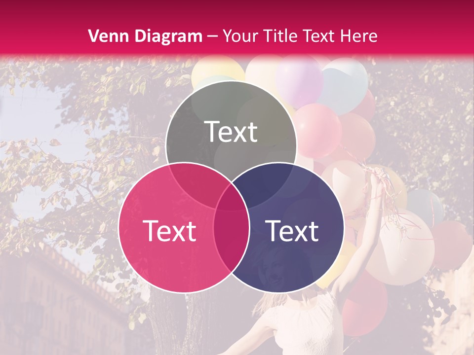 A Woman Holding A Bunch Of Balloons In Her Hands PowerPoint Template