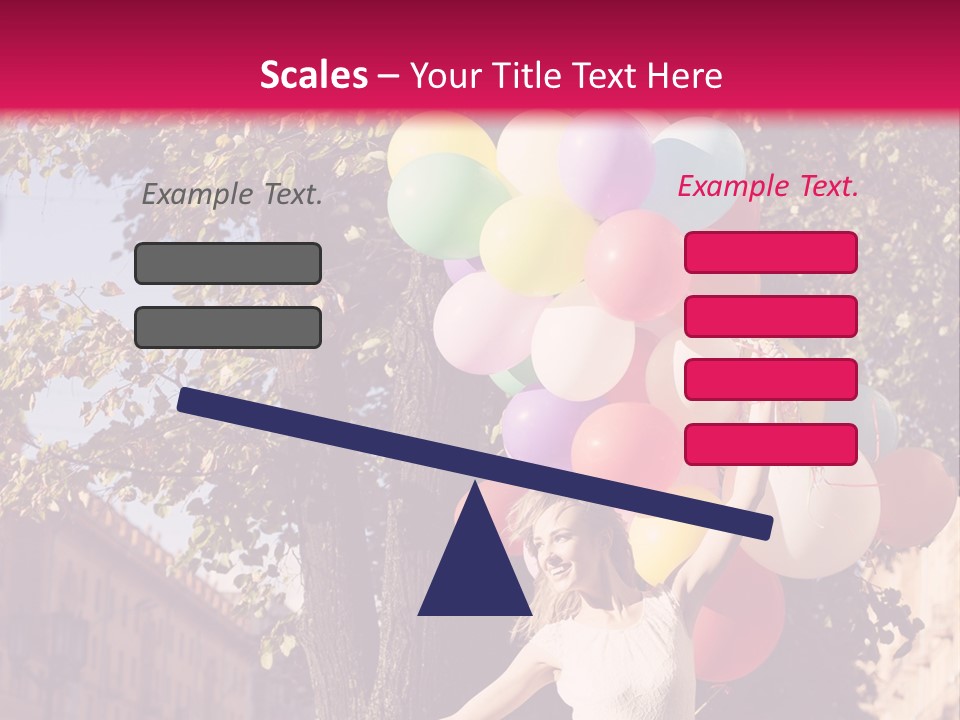 A Woman Holding A Bunch Of Balloons In Her Hands PowerPoint Template