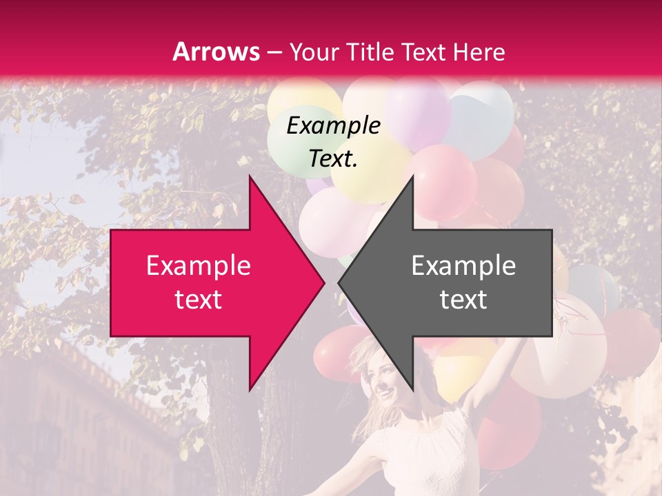 A Woman Holding A Bunch Of Balloons In Her Hands PowerPoint Template