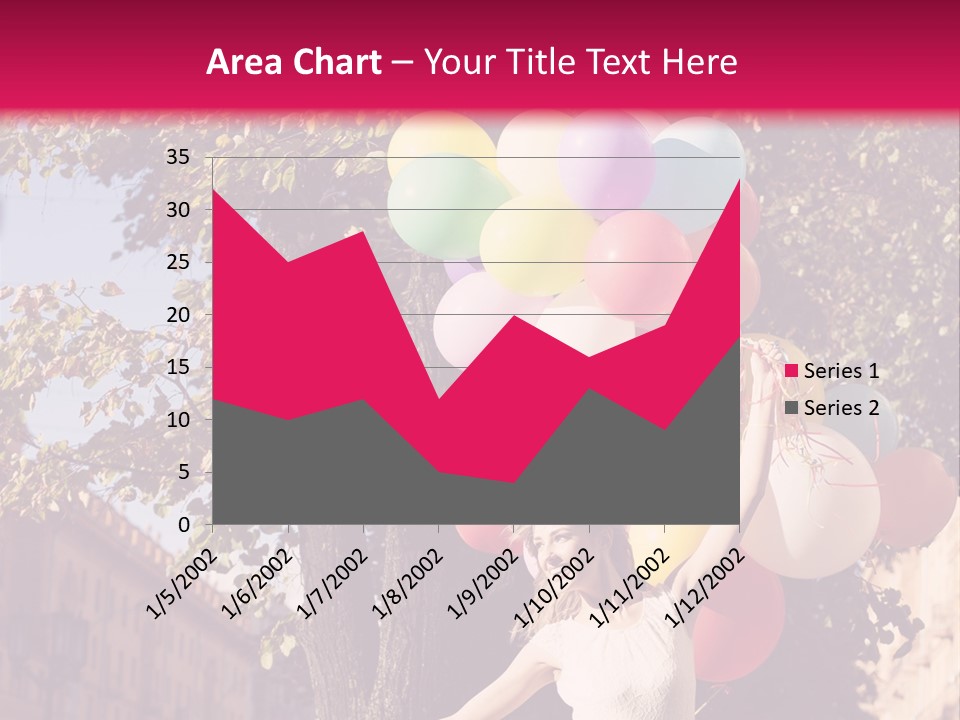 A Woman Holding A Bunch Of Balloons In Her Hands PowerPoint Template