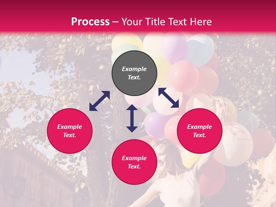 A Woman Holding A Bunch Of Balloons In Her Hands PowerPoint Template