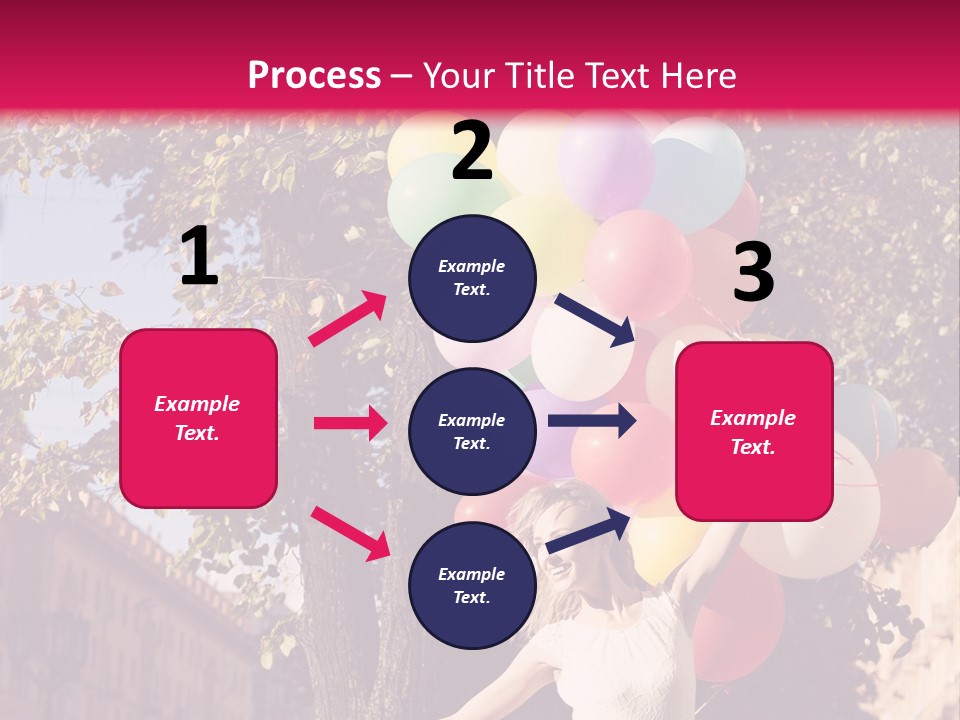 A Woman Holding A Bunch Of Balloons In Her Hands PowerPoint Template