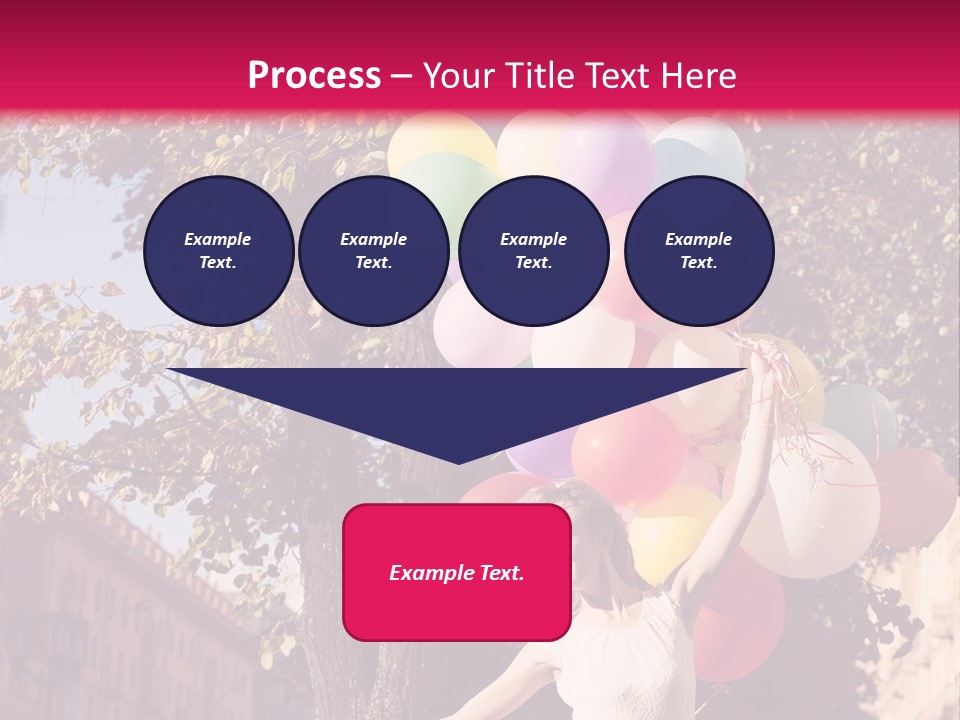 A Woman Holding A Bunch Of Balloons In Her Hands PowerPoint Template