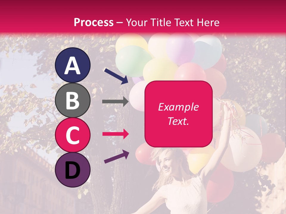 A Woman Holding A Bunch Of Balloons In Her Hands PowerPoint Template