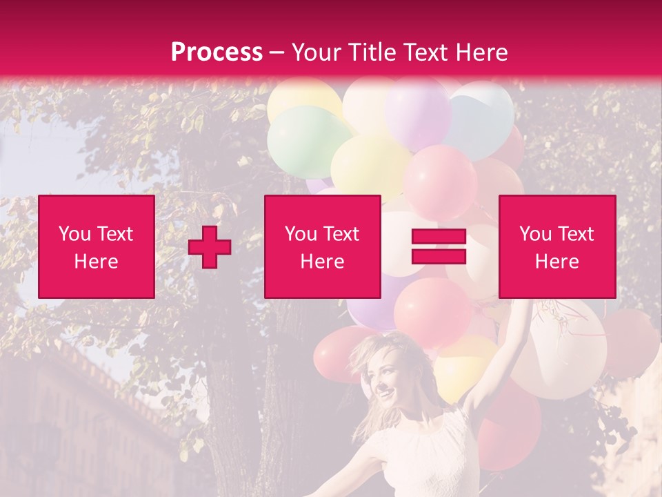 A Woman Holding A Bunch Of Balloons In Her Hands PowerPoint Template
