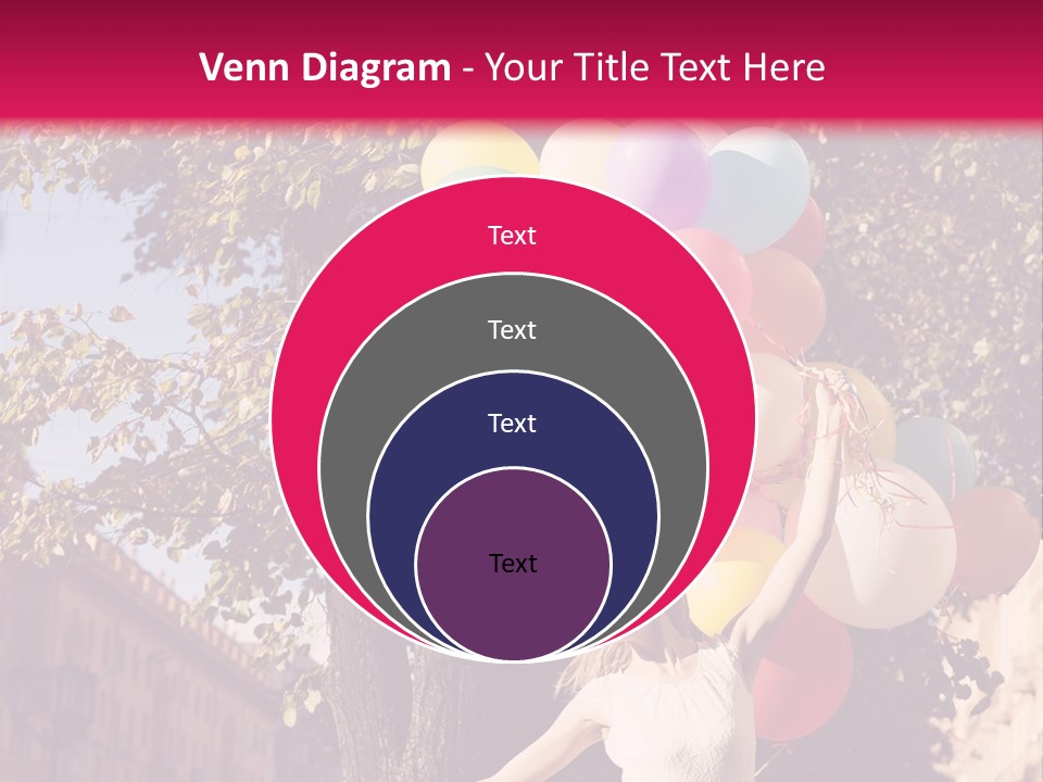 A Woman Holding A Bunch Of Balloons In Her Hands PowerPoint Template