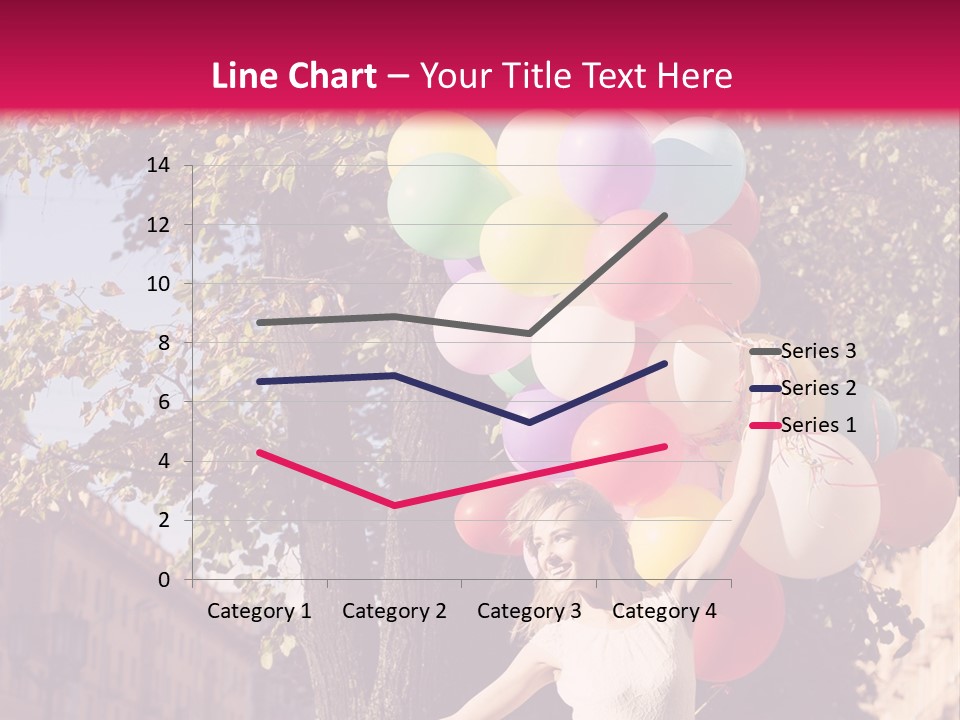 A Woman Holding A Bunch Of Balloons In Her Hands PowerPoint Template