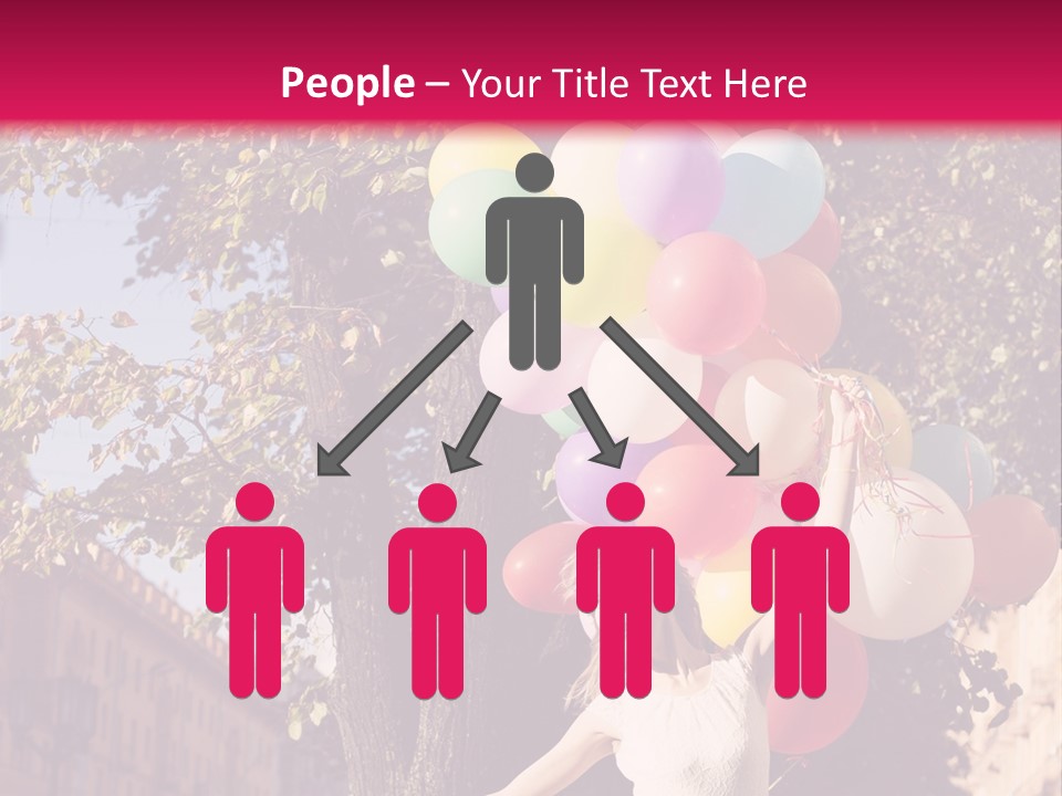 A Woman Holding A Bunch Of Balloons In Her Hands PowerPoint Template