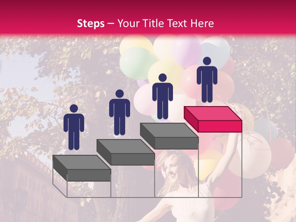 A Woman Holding A Bunch Of Balloons In Her Hands PowerPoint Template