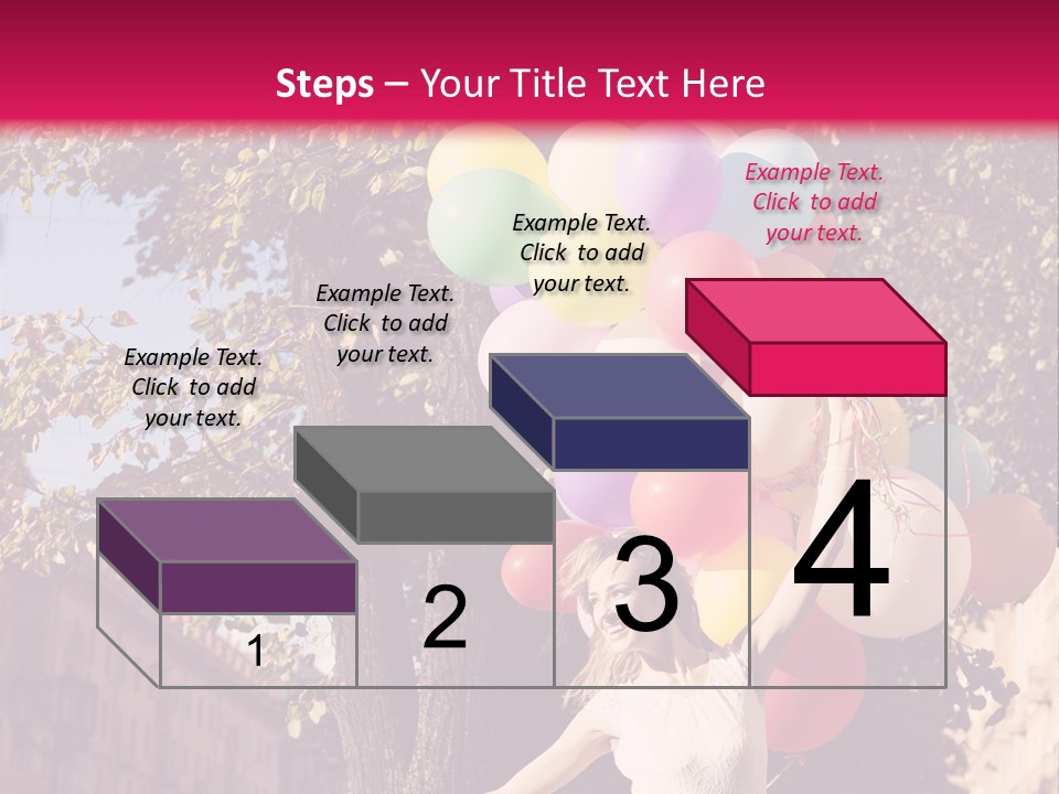 A Woman Holding A Bunch Of Balloons In Her Hands PowerPoint Template