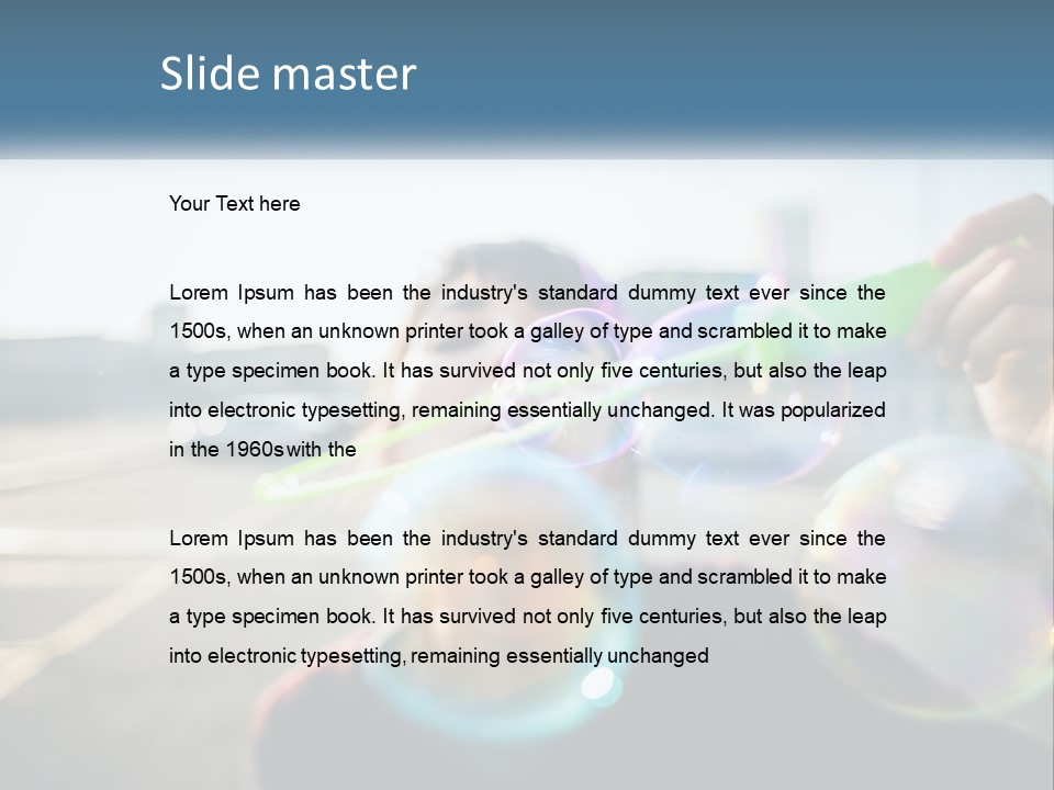 A Young Girl Blowing Bubbles With Her Hands PowerPoint Template