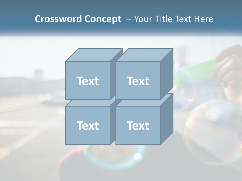 A Young Girl Blowing Bubbles With Her Hands PowerPoint Template