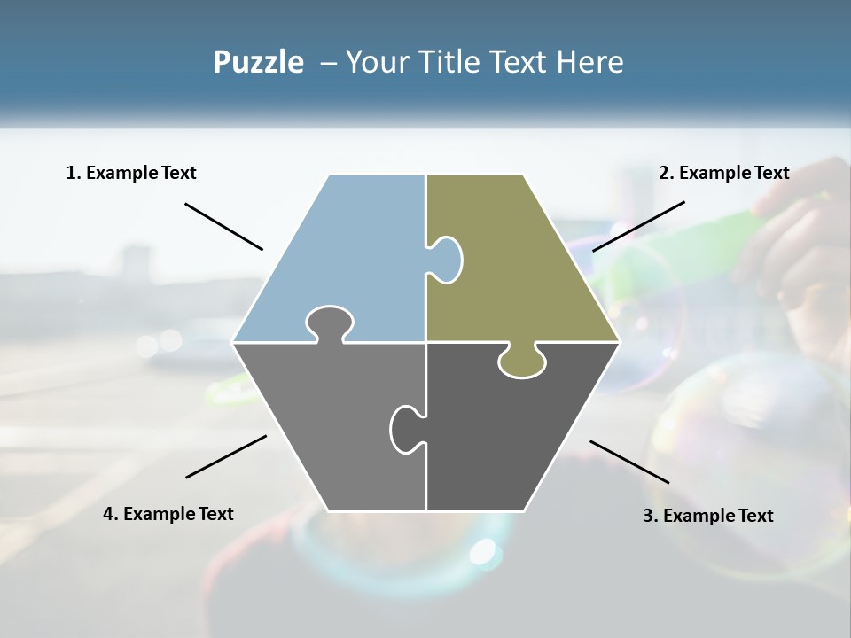 A Young Girl Blowing Bubbles With Her Hands PowerPoint Template