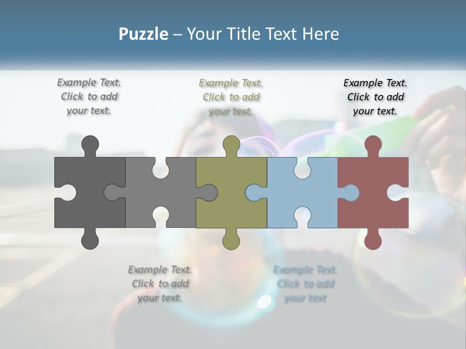 A Young Girl Blowing Bubbles With Her Hands PowerPoint Template