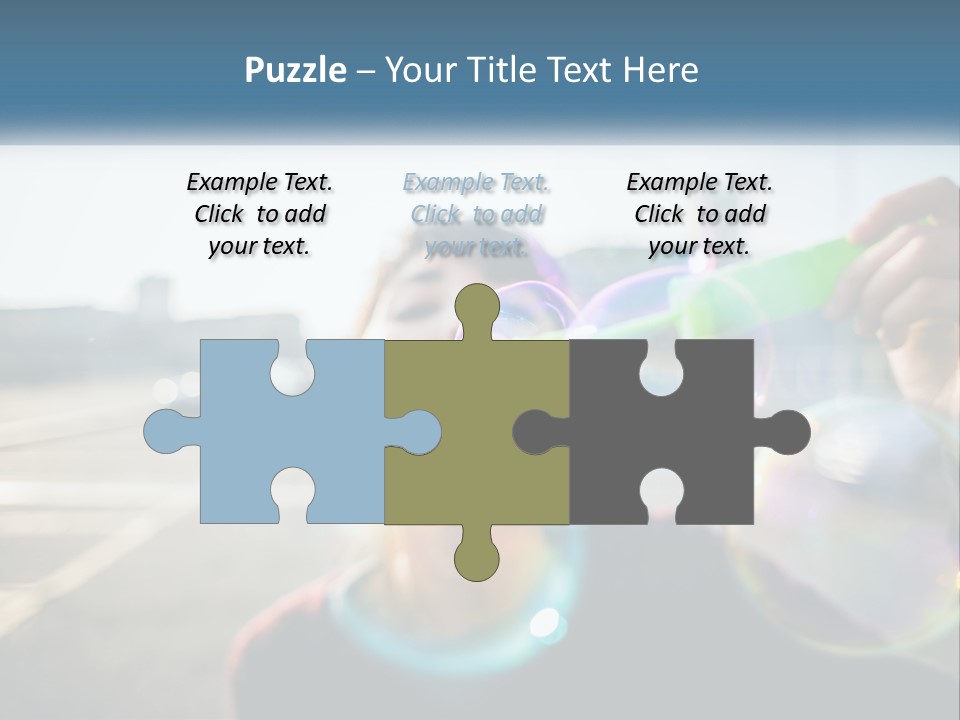 A Young Girl Blowing Bubbles With Her Hands PowerPoint Template