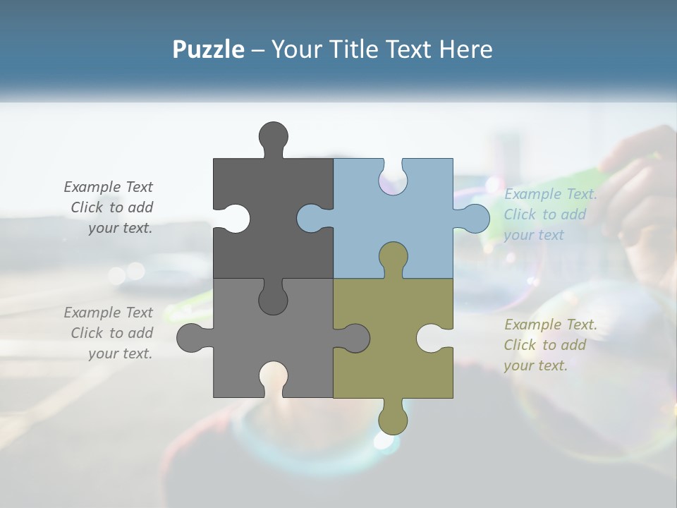 A Young Girl Blowing Bubbles With Her Hands PowerPoint Template