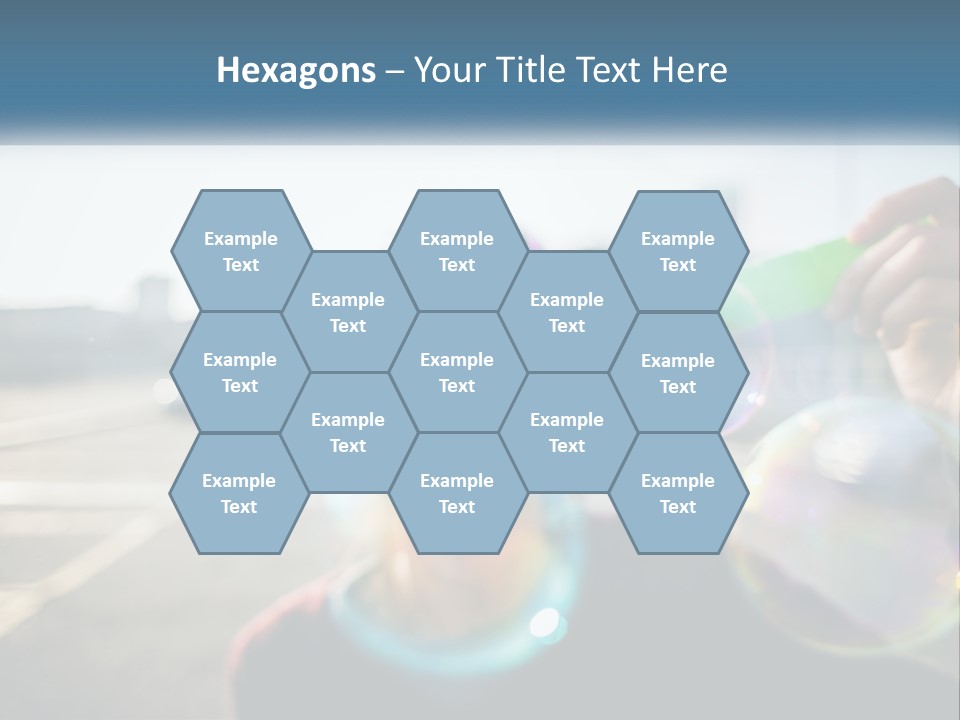 A Young Girl Blowing Bubbles With Her Hands PowerPoint Template