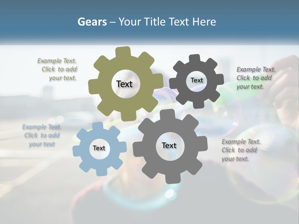 A Young Girl Blowing Bubbles With Her Hands PowerPoint Template