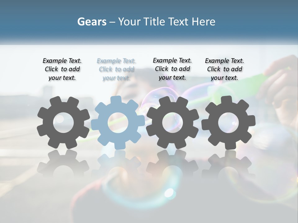 A Young Girl Blowing Bubbles With Her Hands PowerPoint Template