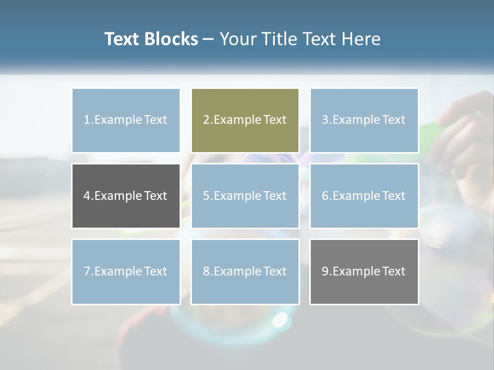 A Young Girl Blowing Bubbles With Her Hands PowerPoint Template