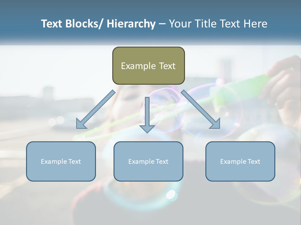 A Young Girl Blowing Bubbles With Her Hands PowerPoint Template