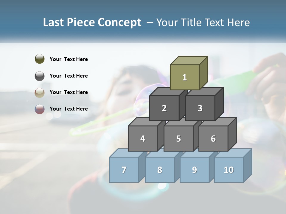 A Young Girl Blowing Bubbles With Her Hands PowerPoint Template