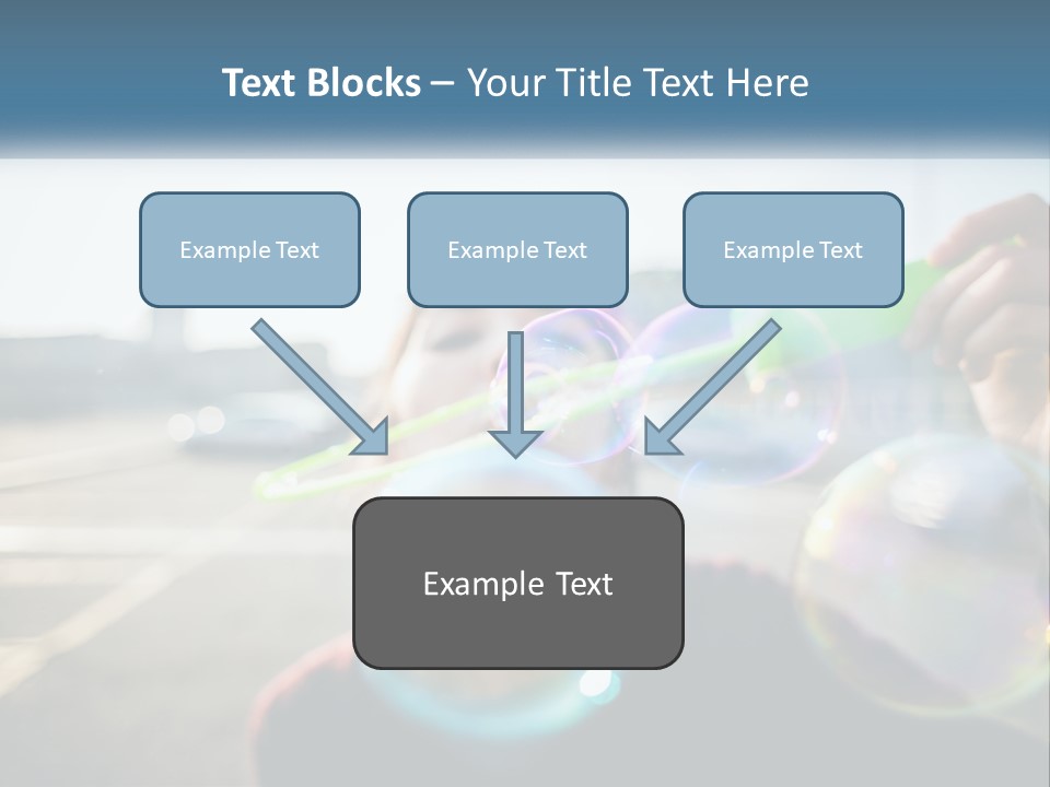 A Young Girl Blowing Bubbles With Her Hands PowerPoint Template