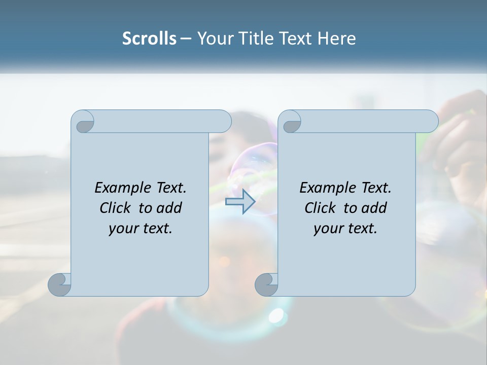 A Young Girl Blowing Bubbles With Her Hands PowerPoint Template