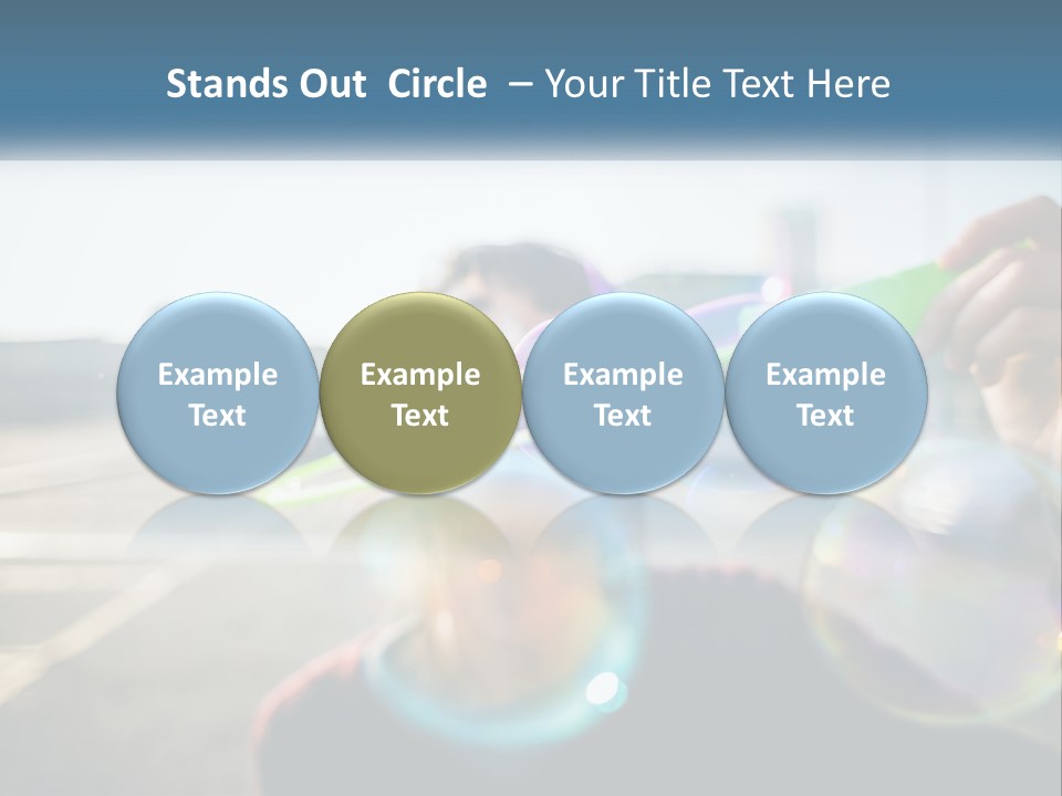 A Young Girl Blowing Bubbles With Her Hands PowerPoint Template