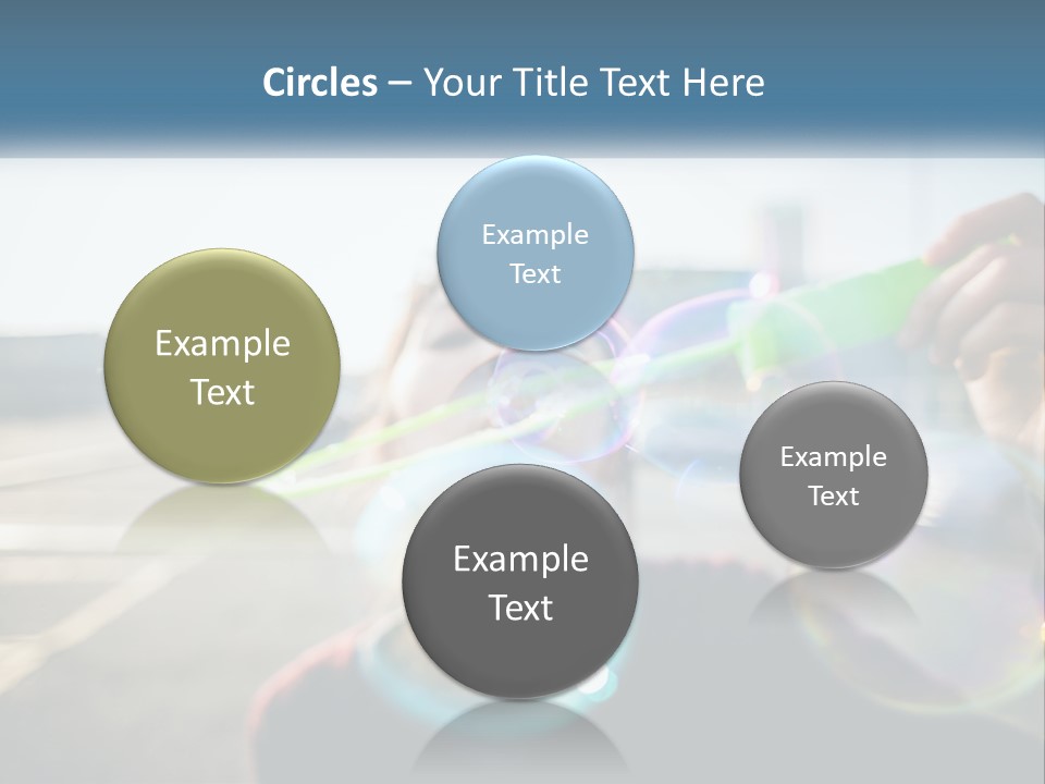 A Young Girl Blowing Bubbles With Her Hands PowerPoint Template