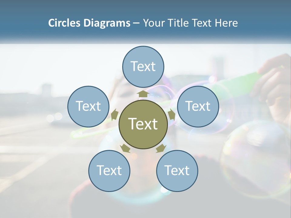 A Young Girl Blowing Bubbles With Her Hands PowerPoint Template