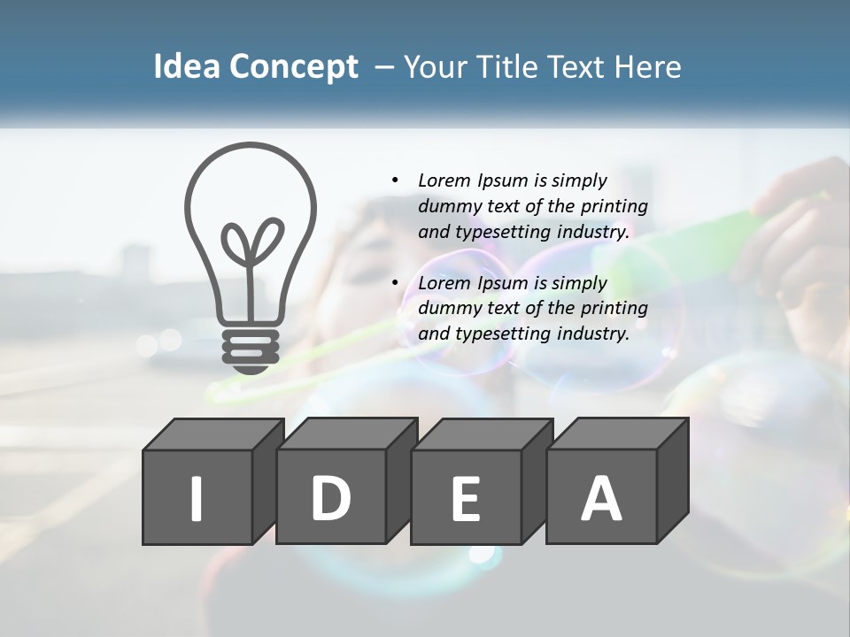 A Young Girl Blowing Bubbles With Her Hands PowerPoint Template